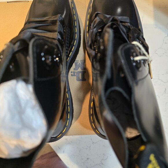 DR. MARTENS MOLLY Leather Platform Boots BLACK BUTTERO Women’s SIZE 10 NEW - Picture 8 of 16